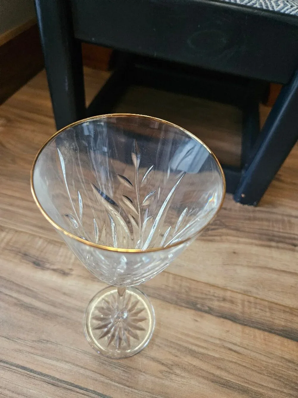 Vintage Crystal Gold Rim D'arques Durand William Wine Glasses, Set of 4